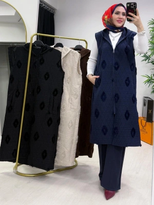 Yazlık İnce Kapitone Yelek Lacivert