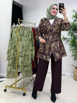 Yeni Sezon Dabıl Kumaş Takım Mürdüm