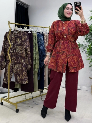 Yeni Sezon Dabıl Kumaş Takım Bordo