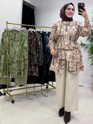 Yeni Sezon Dabıl Kumaş Takım Krem