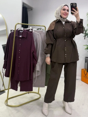 Yeni Sezon Zara Cupra Kumaş Takım Kahverengi