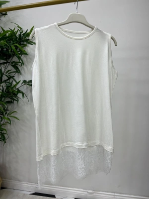 Etek Ucu Tül İçlik Beyaz