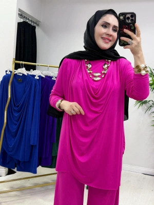 Yeni Sezon Giyçık Tasarım Candy Kumaş Takım Pembe