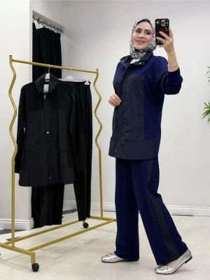 Paraşüt Detaylı Oysho Kumaş Spor Takım Lacivert