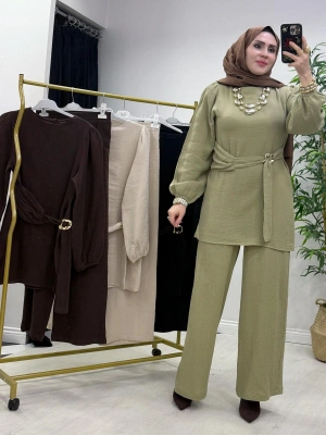 Müslin Kumaş Yazlık Pamuklu Takım Yeşil