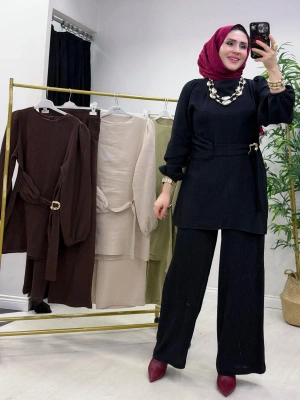 Müslin Kumaş Yazlık Pamuklu Takım Siyah