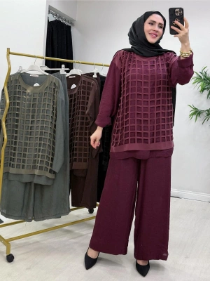 Lazer Kesim Tasarım Takım Bordo