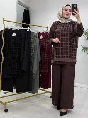 Lazer Kesim Tasarım Takım Kahverengi