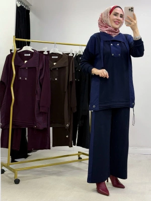 Düğmeli Oysho Takım Lacivert