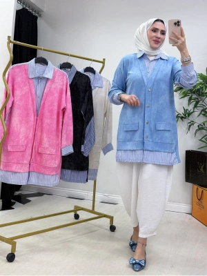 Gömlekli Spor Model Tunik Mavi
