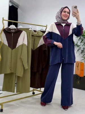 Hatice Biçer Spor Takım Yeşil Laci/Mürdüm