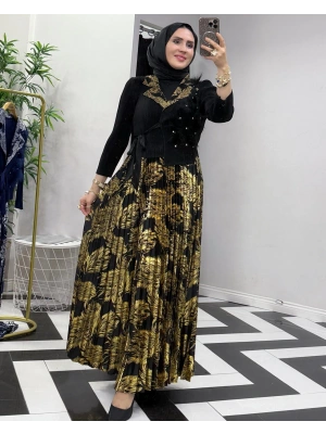 İthal Elbise Zarif Tasarım Siyah