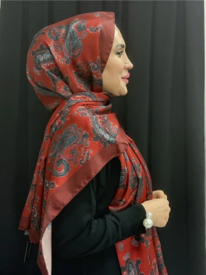 Jakar Şal Bordo Siyah