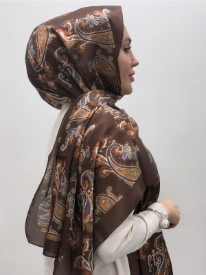 Jakar Şal Kahve Kiremit