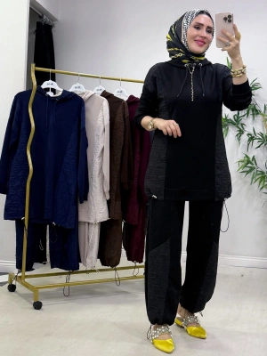 Kapitone Detaylı Oysho Takım Siyah