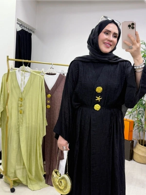 Keten Kumaş Kap Model Takım Siyah