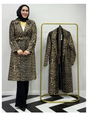Leopar Desen Trençkot