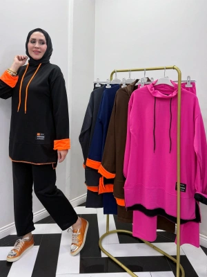 Neon Detaylı Takım Siyah