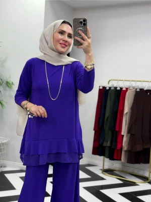 Rahat Kalıp Candy Kumaş Takım Saks