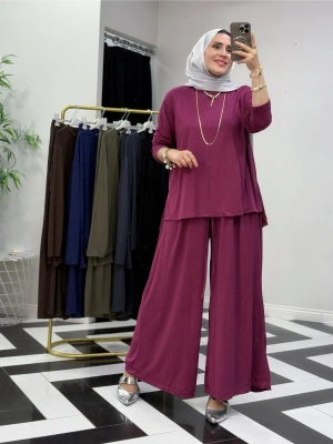 Salaş İkili Takım – Viskon Kumaş, Rahat Kalıp Bordo