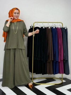 Salaş İkili Takım – Viskon Kumaş, Rahat Kalıp Haki