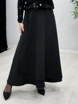 Scuba Kapaklı Model Etek Siyah