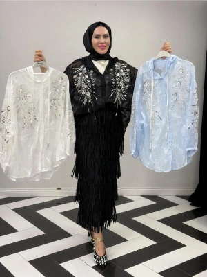 Şık İthal Taşlı Kap Bebe Mavi