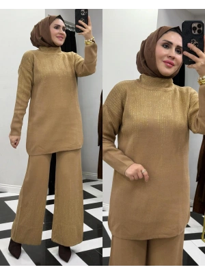 Sim Detaylı Triko Takım Taba