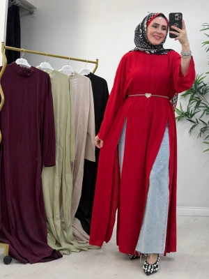 Tasarım Tam Boy Tunik Kırmızı