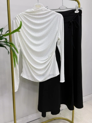 Taşlı Candy Body Beyaz