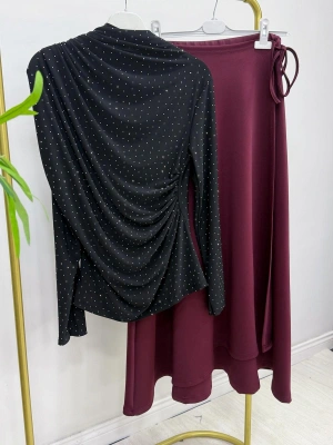 Taşlı Candy Body Siyah