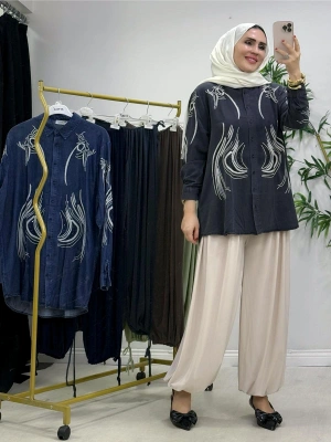 Tencel Kot Gömlek Füme Rengi