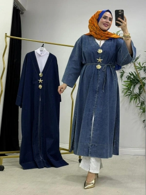 Yeni Sezon Açık Renk Denim Kimono