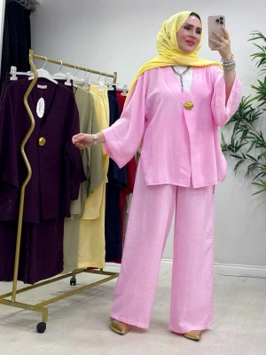 Yeni Sezon Keten Takım Pembe
