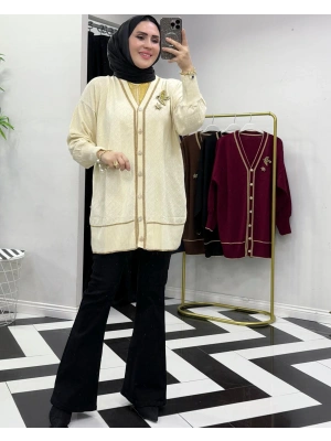 Yeni Sezon Merserize Hırka Sarı