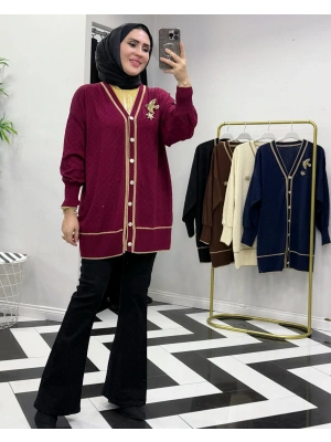 Yeni Sezon Merserize Hırka Bordo