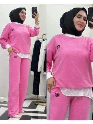 Yeni Sezon Mıu Taşlı Takım Pembe