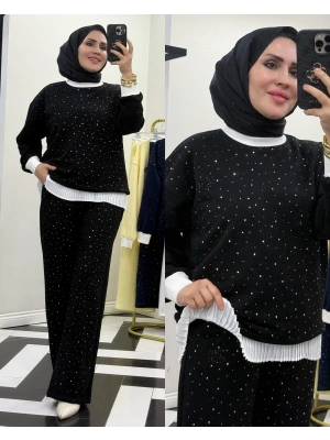 Yeni Sezon Mıu Taşlı Takım Siyah