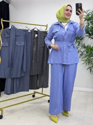 Yeni Sezon Tencel Takım Mavi