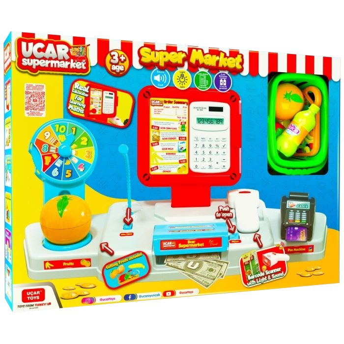 CASHIER WITH BATTERY OPERATED (LIGHT, SOUND AND CALCULATOR)