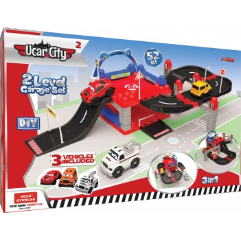 Uçar City 2 - 2 Storey Garage Set (52 pieces)