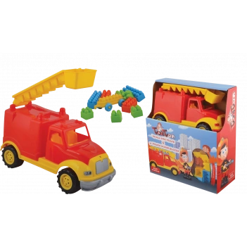 TonTon Fire Truck (43 cm) & 36 Piece Block