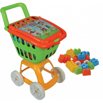 Magic Blocks Supermarket Trolley 47 cm (with hat) 38 Pieces Block