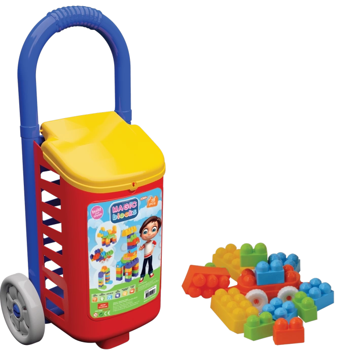 NEW Magic Blocks Shopping Trolley (55 cm) with 38 Pieces Block