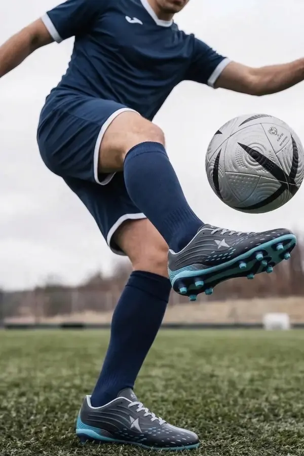 Air La Liga Siyah Mavi Akademik Futbol Ayakkabısı Halı Saha Krampon - 535