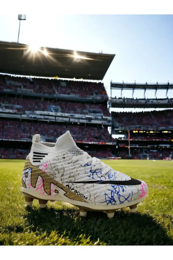 Air Beyaz Futbol Akademik Krampon - Kaymaz Taban Halı Saha Ayakkabısı 565