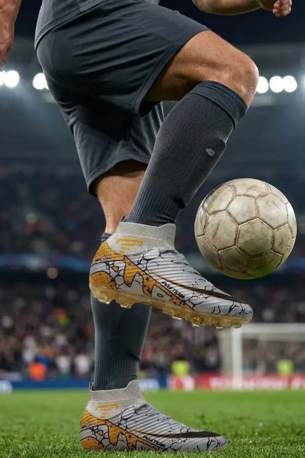 Air Erkek Gri Futbol Kramponu - Çoraplı Bilekli Halı Saha Ayakkabısı - 601