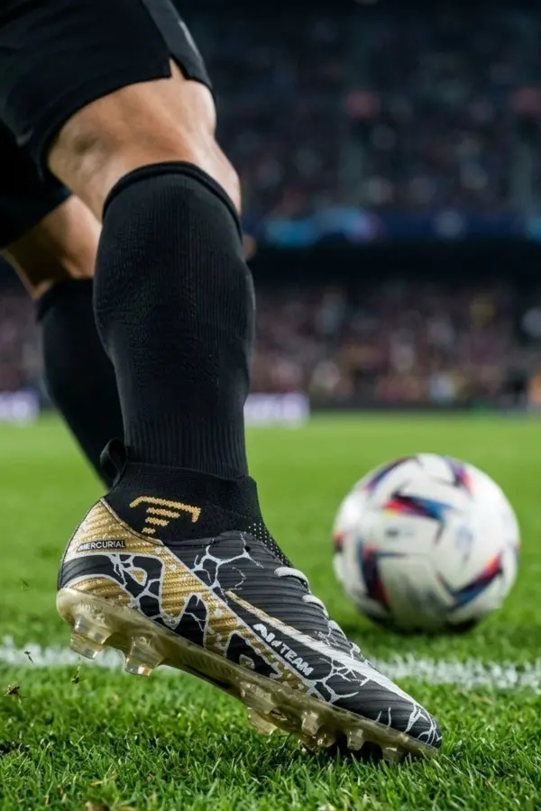 Air Erkek Siyah Futbol Kramponu - Çoraplı Bilekli Halı Saha Ayakkabısı - 601