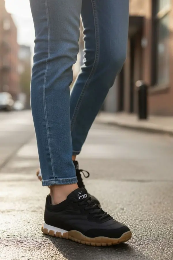 Muxa Unisex Siyah Sneaker - Hafif ve Esnek Günlük Ayakkabı - Kaymaz Taban