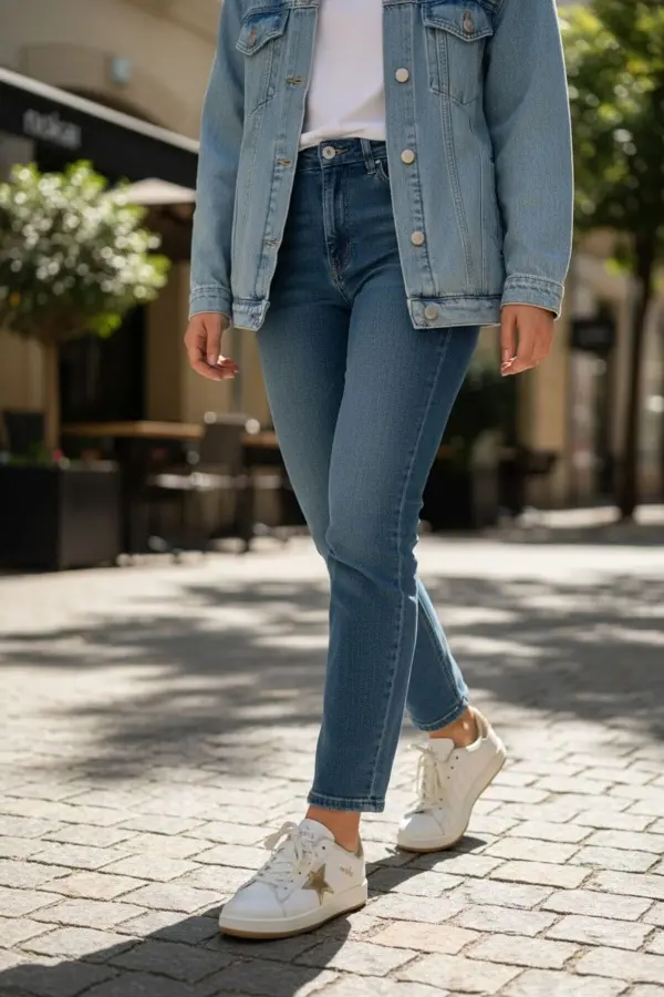 Seeyli Kadın Bej Altın Yıldız Detaylı Günlük Spor Ayakkabı - Sneaker